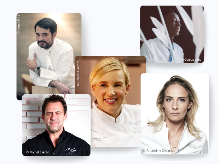 Grands chefs étoilés lors de prestations culinaires pour entreprises.