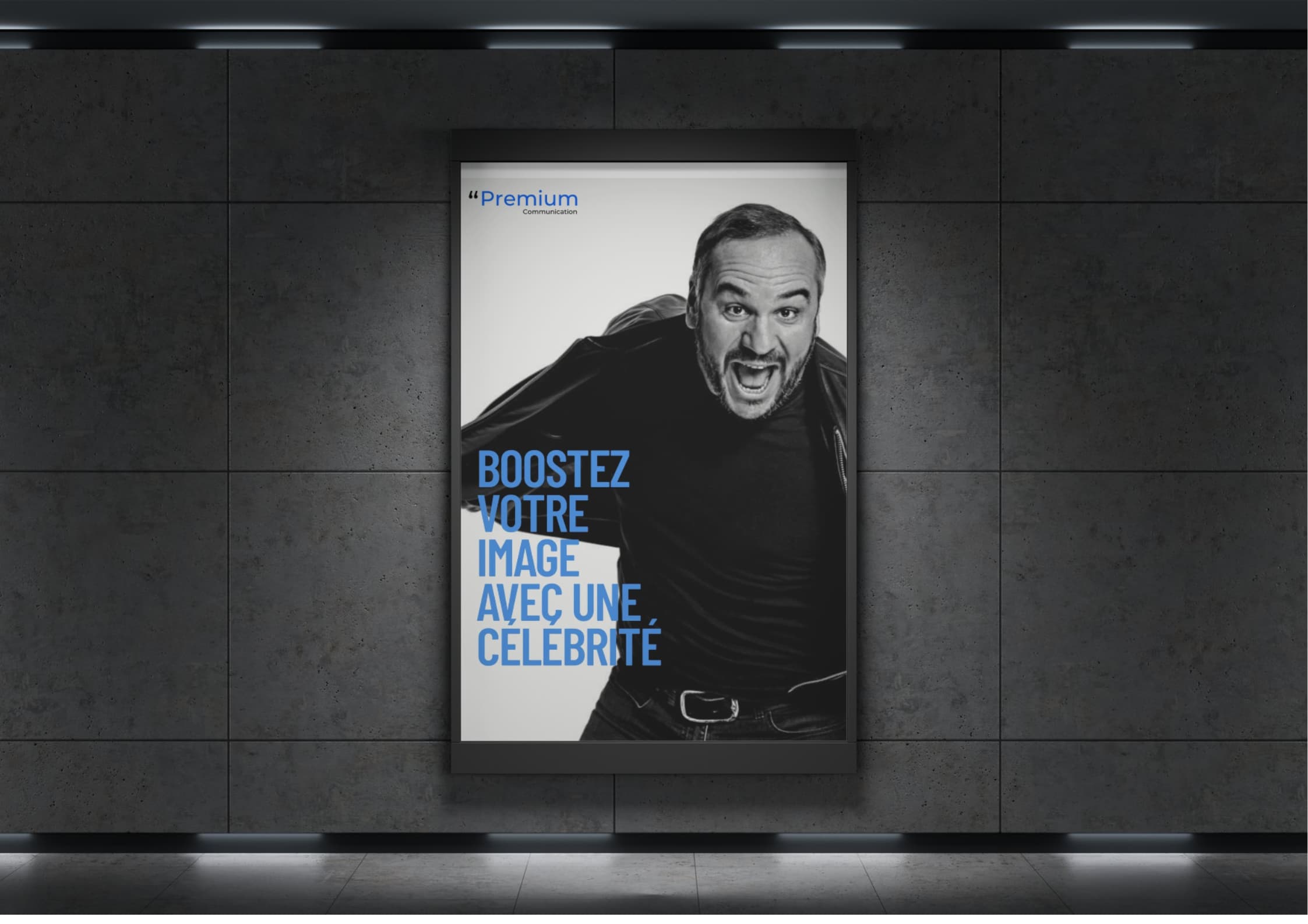 Affiche fictive de contrat d'endossement publicitaire avec François Xavier Demaison